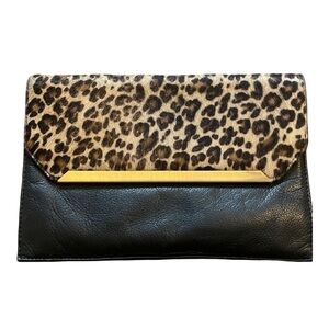 Silpada Leopard and Black Leather Clutch